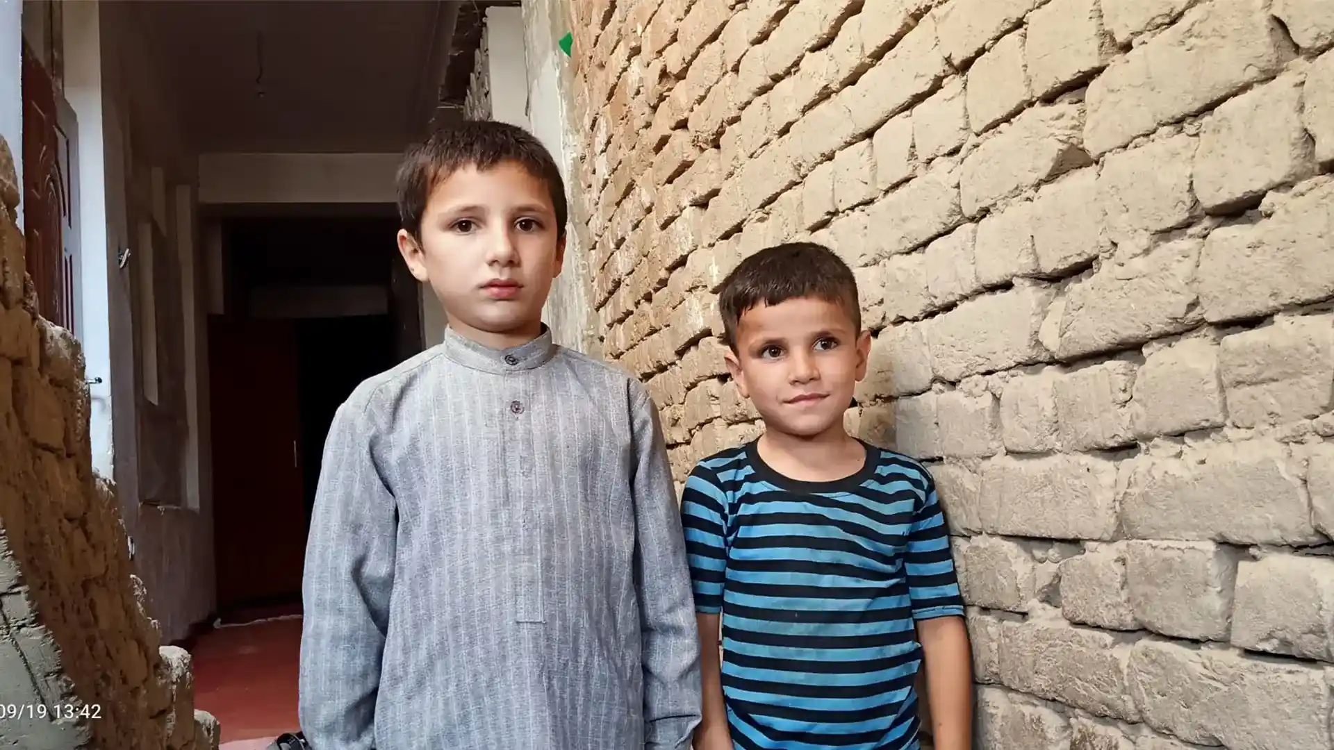 Sayma's (a widowed women in Afghanistan) children, Abdul waris and Farman 