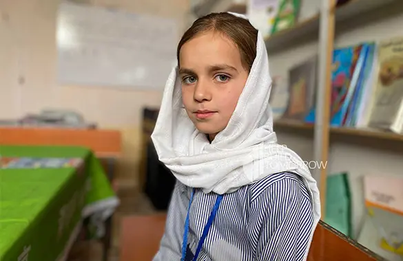 Afghan girl in school